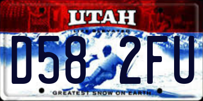 UT license plate D582FU