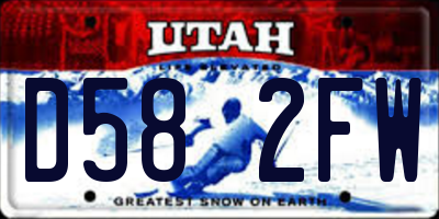 UT license plate D582FW