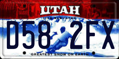 UT license plate D582FX
