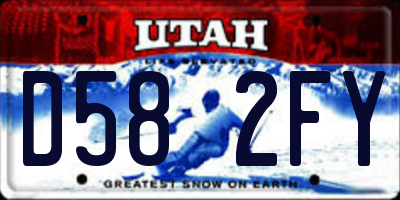 UT license plate D582FY