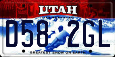 UT license plate D582GL