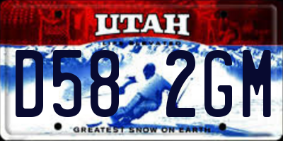 UT license plate D582GM