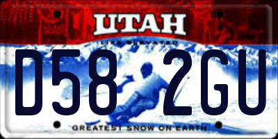 UT license plate D582GU
