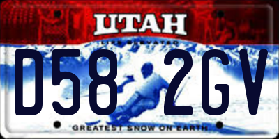 UT license plate D582GV