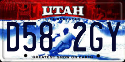 UT license plate D582GY
