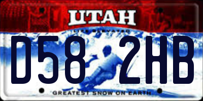 UT license plate D582HB