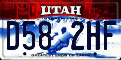 UT license plate D582HF