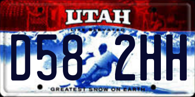 UT license plate D582HH