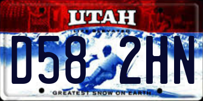 UT license plate D582HN