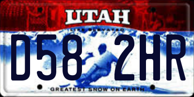 UT license plate D582HR