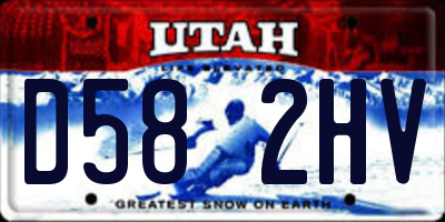 UT license plate D582HV