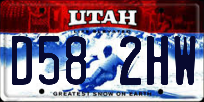 UT license plate D582HW