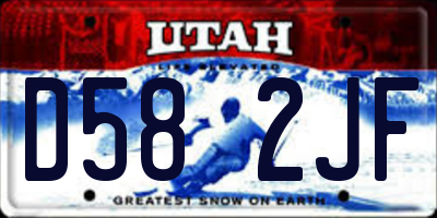 UT license plate D582JF