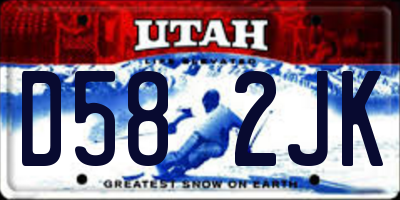 UT license plate D582JK