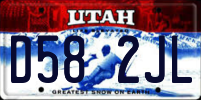 UT license plate D582JL