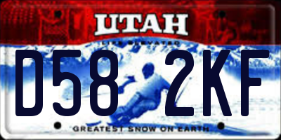 UT license plate D582KF