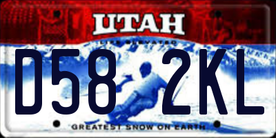 UT license plate D582KL