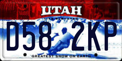 UT license plate D582KP