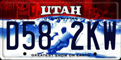 UT license plate D582KW