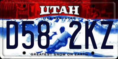 UT license plate D582KZ