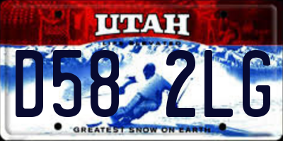UT license plate D582LG
