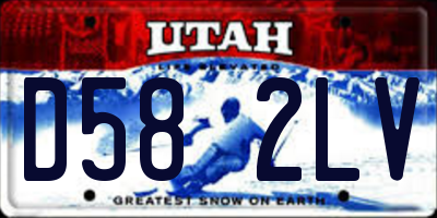 UT license plate D582LV