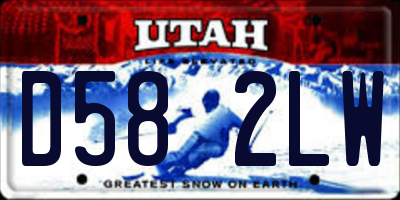 UT license plate D582LW