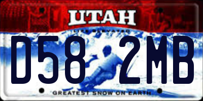UT license plate D582MB