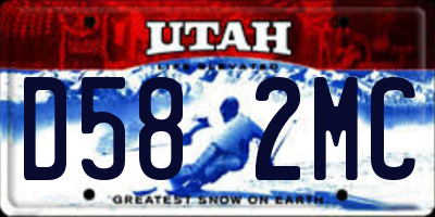 UT license plate D582MC