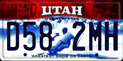 UT license plate D582MH