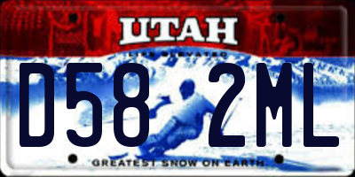 UT license plate D582ML