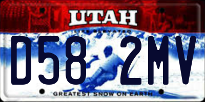 UT license plate D582MV