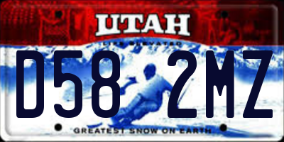 UT license plate D582MZ