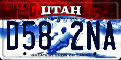 UT license plate D582NA