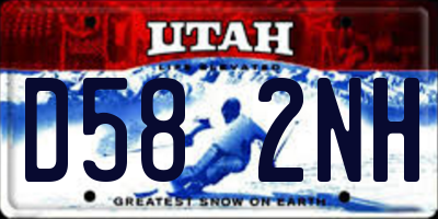 UT license plate D582NH