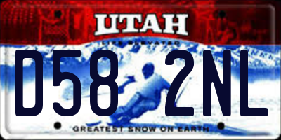 UT license plate D582NL