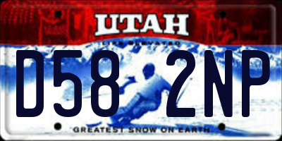 UT license plate D582NP