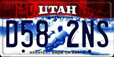 UT license plate D582NS