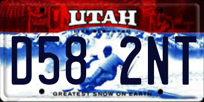 UT license plate D582NT