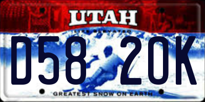 UT license plate D582OK