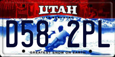 UT license plate D582PL