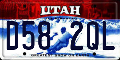 UT license plate D582QL