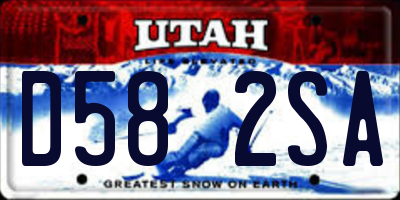 UT license plate D582SA