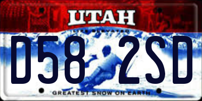 UT license plate D582SD