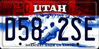 UT license plate D582SE