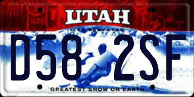 UT license plate D582SF