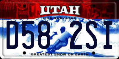 UT license plate D582SI