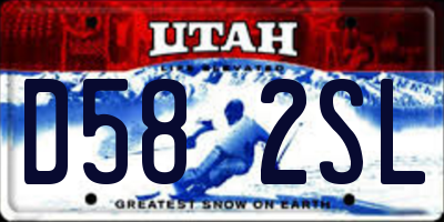UT license plate D582SL