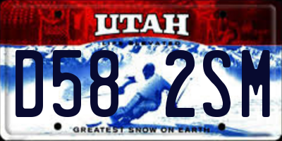 UT license plate D582SM