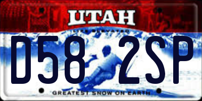UT license plate D582SP